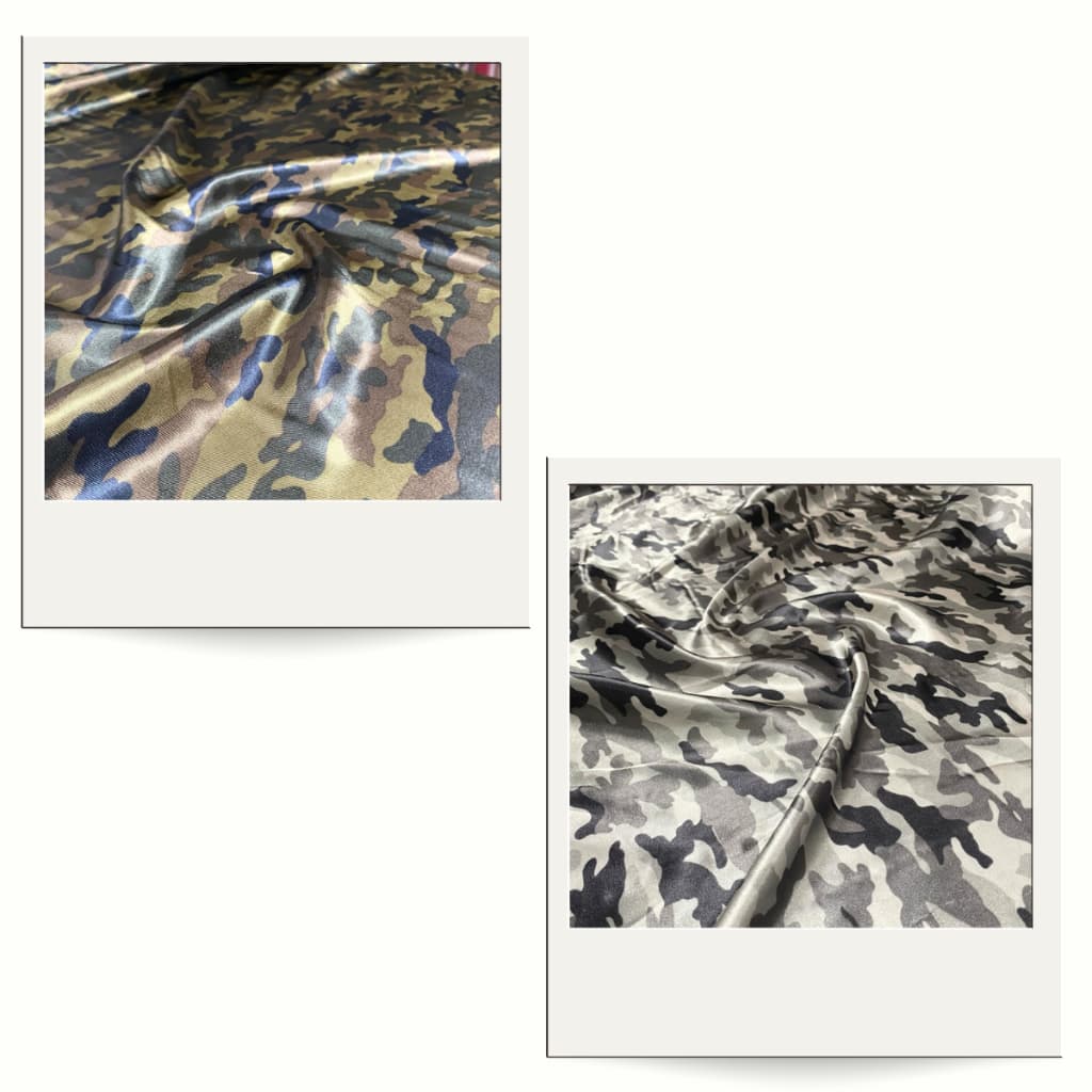 Tecido Cetim Estampado Camuflado 1,40m Para Roupas e Fantasias