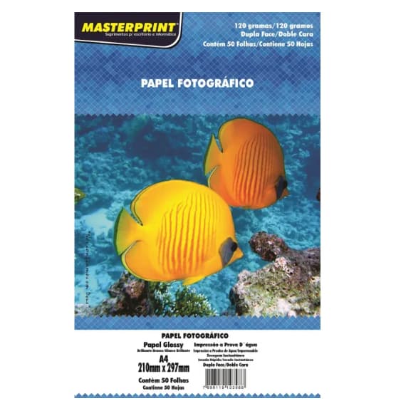 Papel fotográfico glossy dupla face 120g c/50 folhas