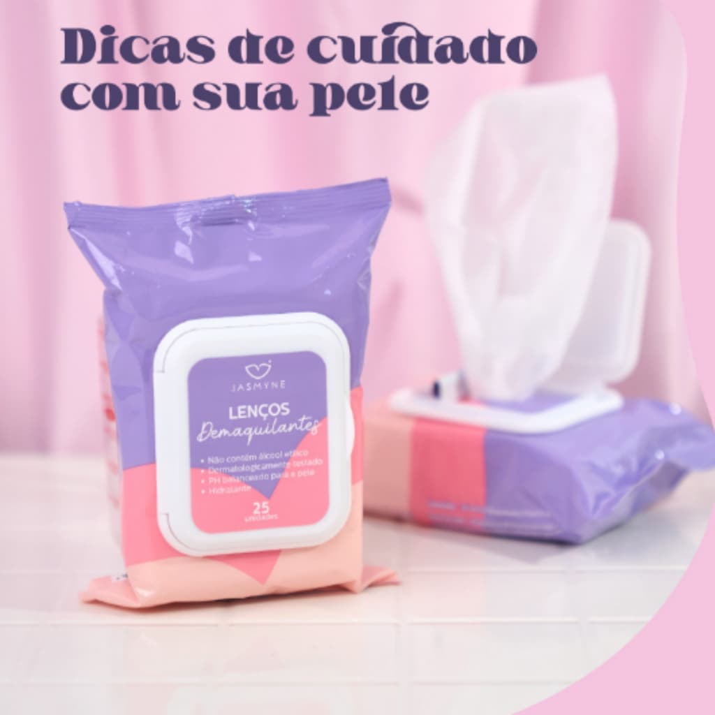 lenço demaquilante removedor de maquiagem jasmyne JS0901