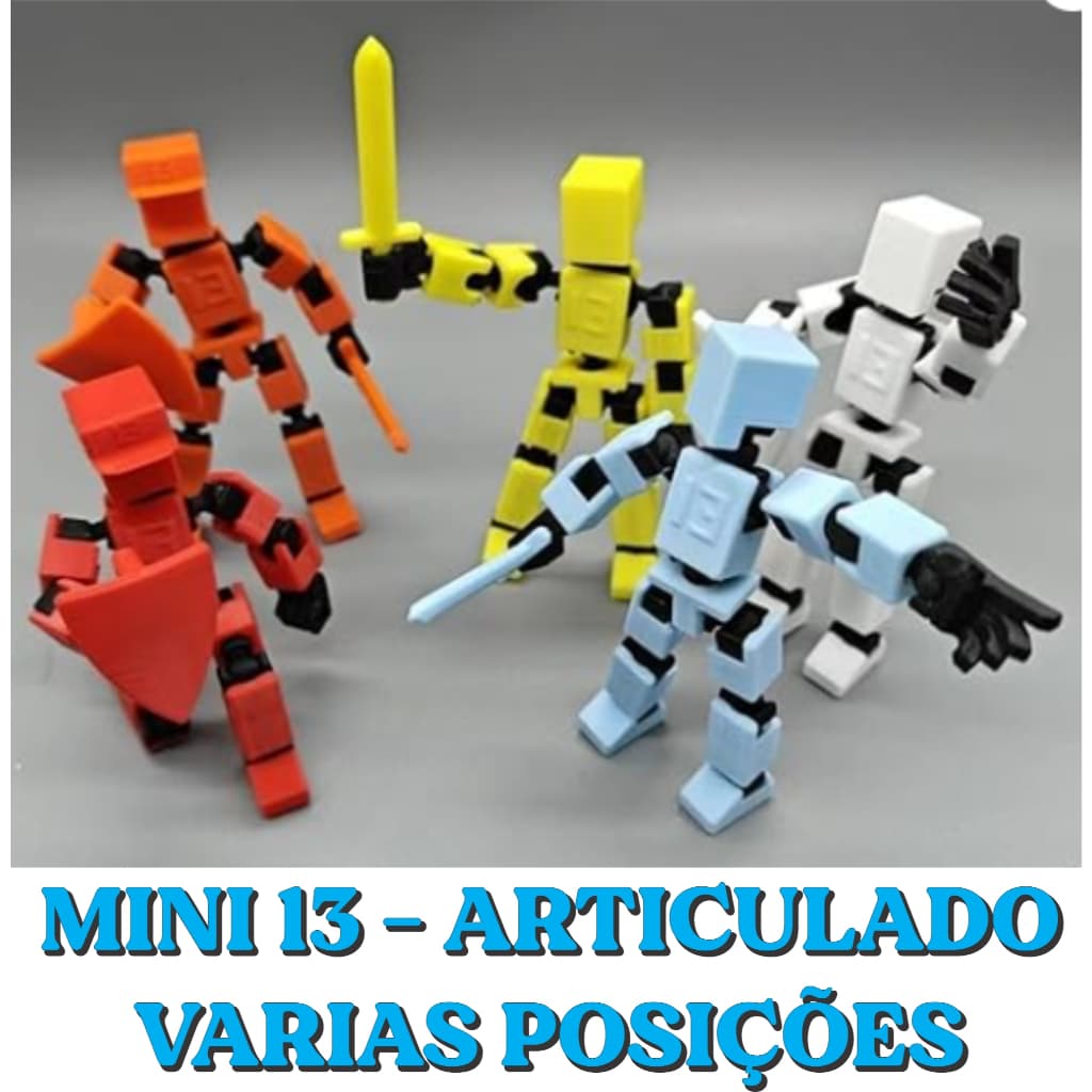 Boneco Mini 13 - Dummy Boneco Articulado Action Figure Brinquedo Educativo Varias Posições 3D 2026