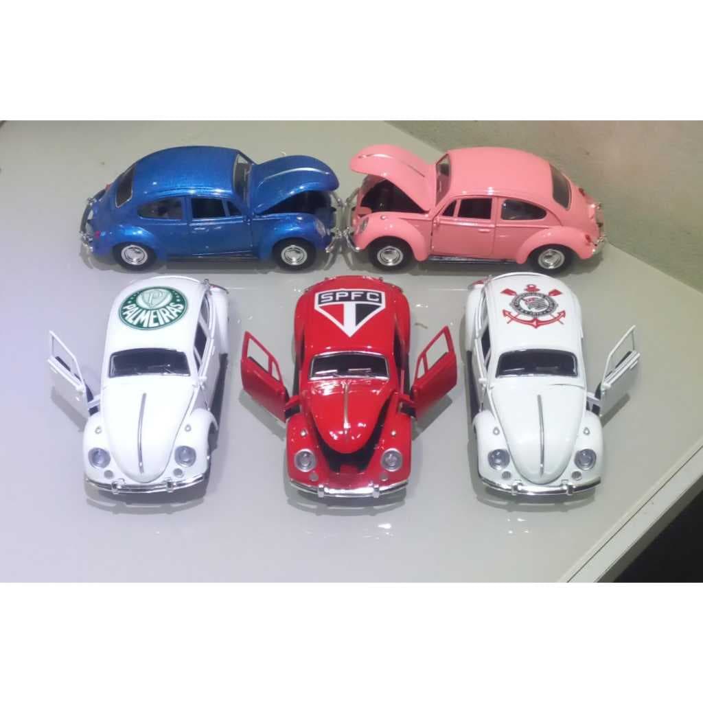 kit unidade, 2, 3, 4 Mini Fusca personalizados a fricção, times
