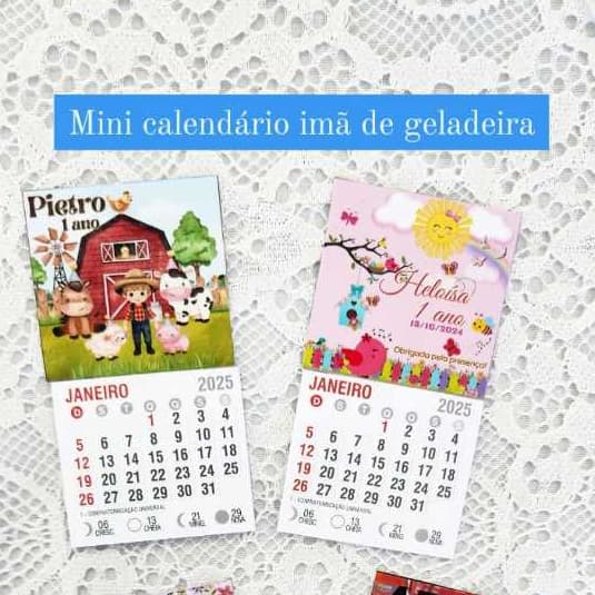30 mini calendário personalizado 2026