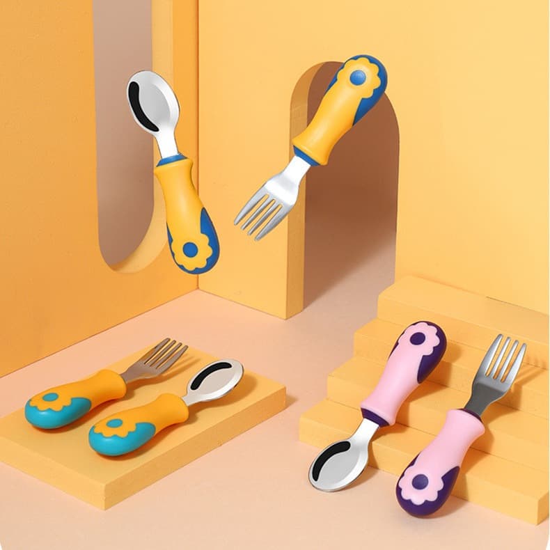 Kit Talher Infantil C/ Estojo Aço Inox 316 Colher Garfo Talheres Bebe