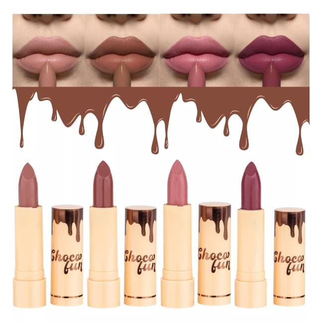 NOVAS CORES LA CREME CHOCO CAKE ALFAJOR NAPOLITANO BATOM SOFT MATTE CHOCO FUN FENZZA