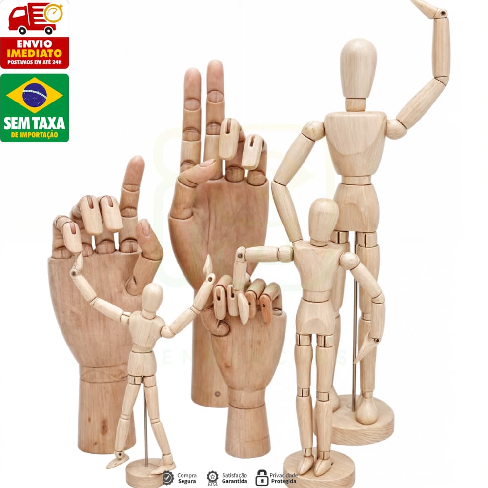 Boneco Articulado Madeira Modelo Manequim
