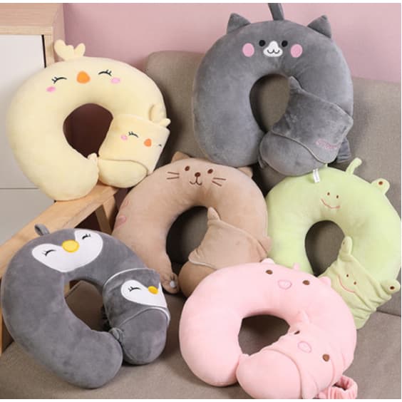 Almofada De Pescoço 8 modelos Para Descanso Viagens Bichinhos Criança Adulto presente