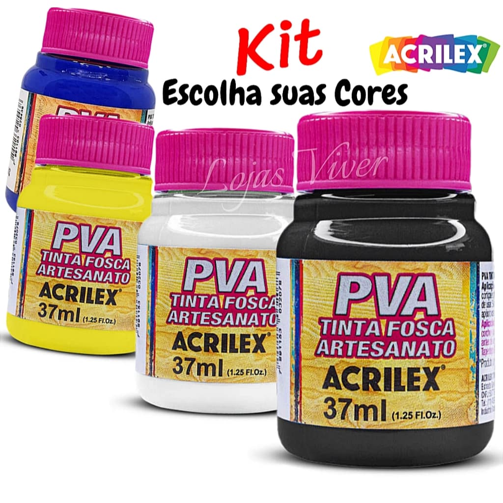 TINTA  PVA Fosca Artesanato UNIDADE OU KIT COM 37ML-ACRILEX