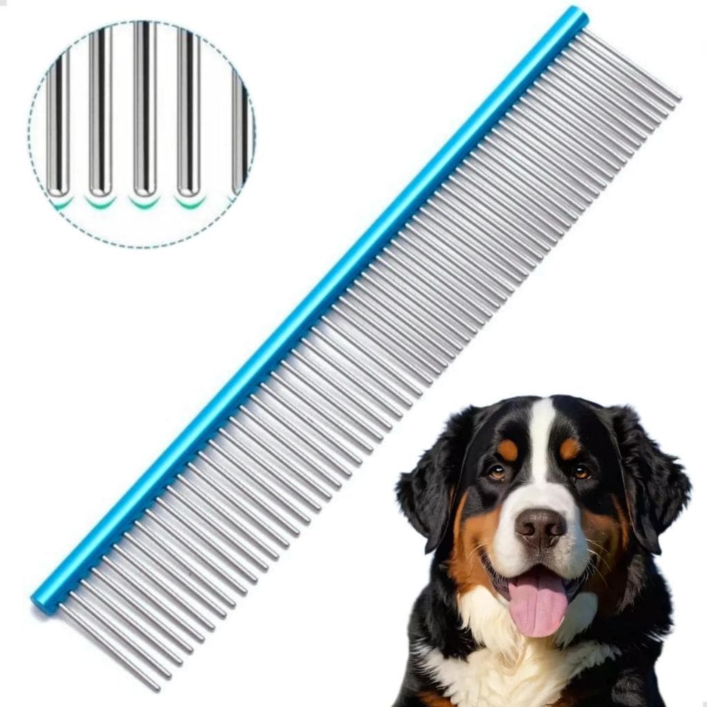 Pente Pet Banho E Tosa 19cm Aço Profissional azul verde vermelho lilas roxo prata preto dourado