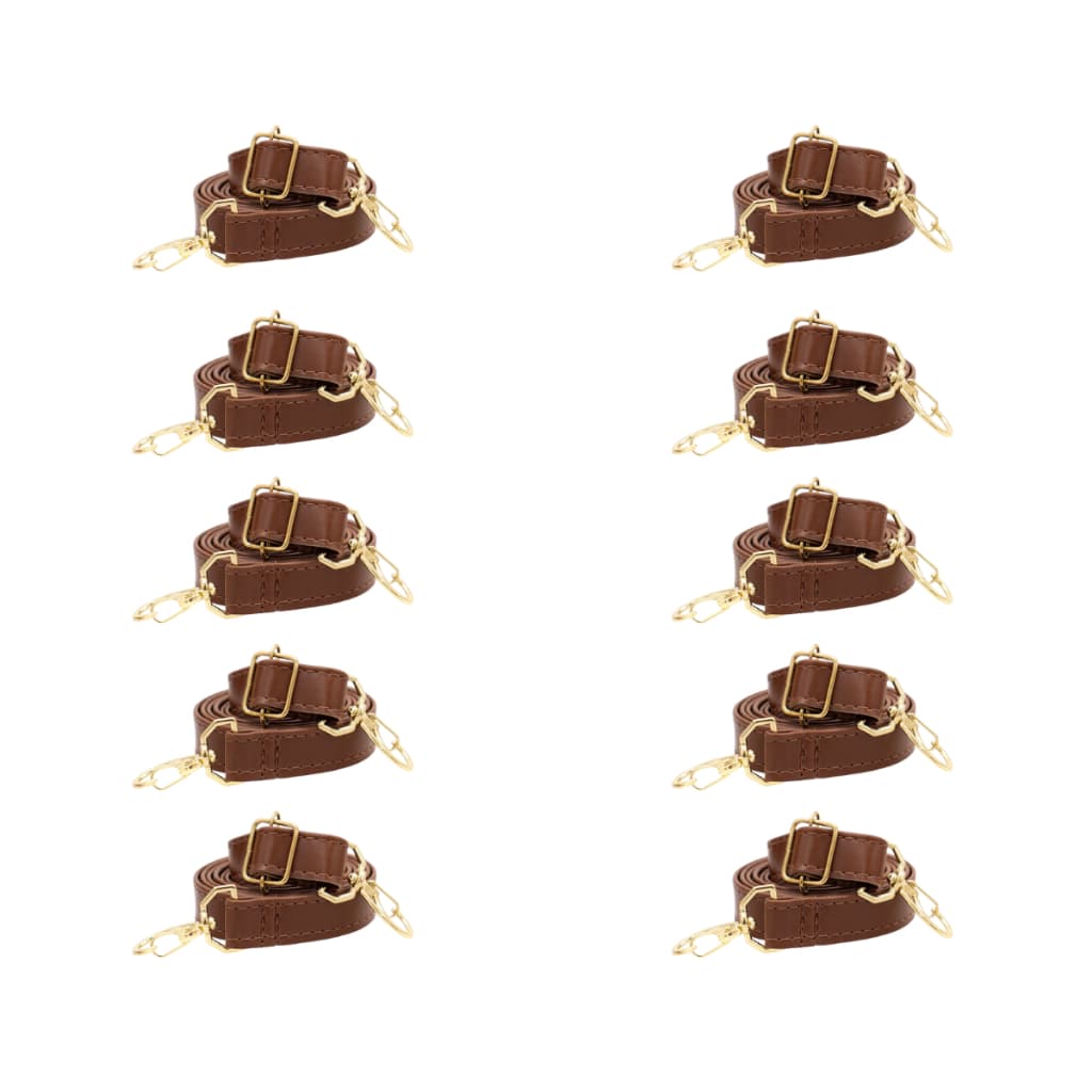 Kit Alças de Bolsas Femininas 10 peças Metal Dourado Sintético Largura 19mm