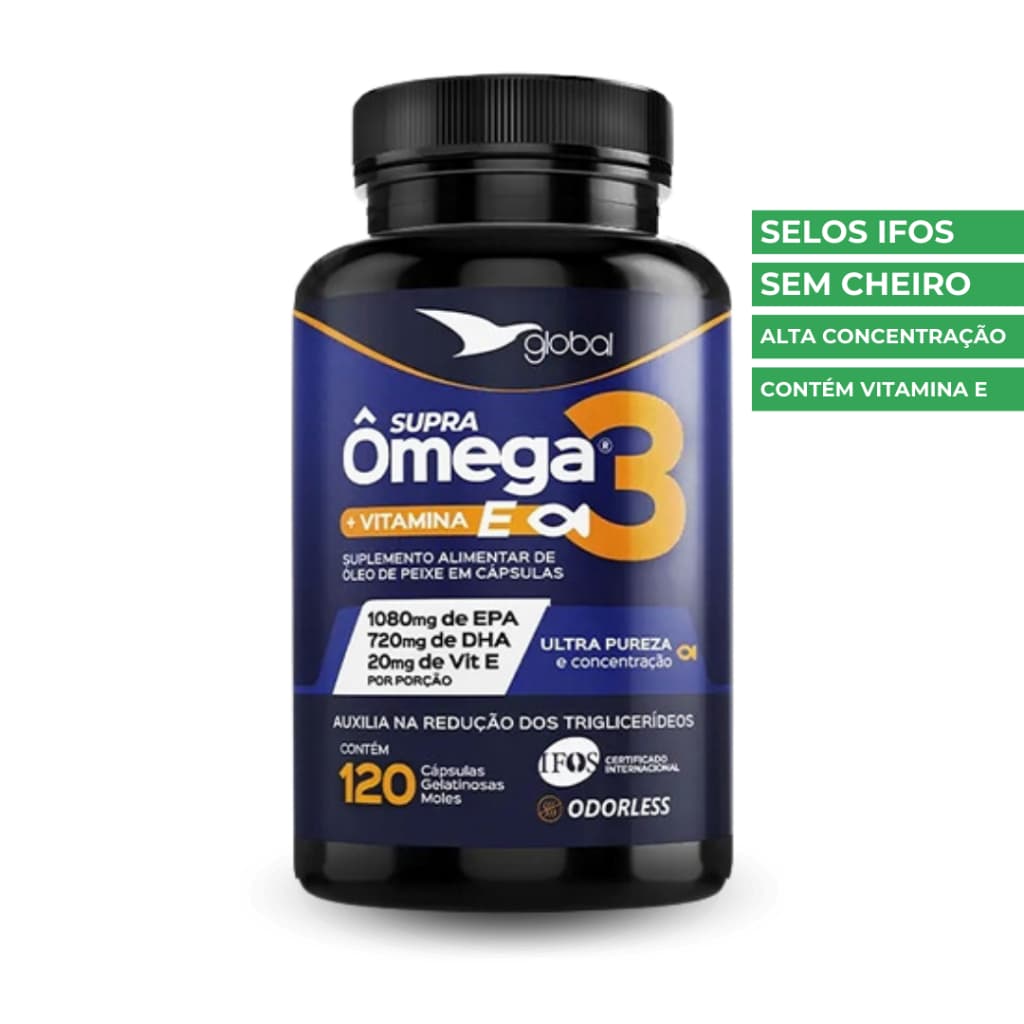 OMEGA 3 SELO IFOS 18/12 1800MG 1020 EPA 780 DHA COM 20MG DE VITAMINA E 120 CPS GLOBAL