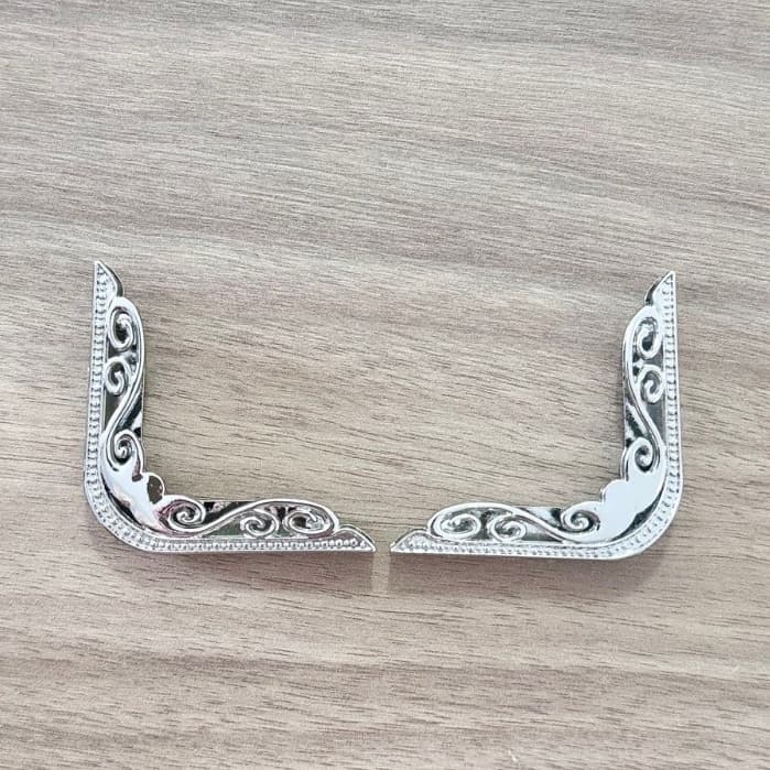 Cantoneira Níquel Para Bolsa de Crochê Protetor de Canto - Acessório Para Capa Livro Caderno