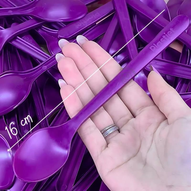 500~2000 COLHER LONGA ROXA COLHER FORTE 16cm OFF  PLASTJET