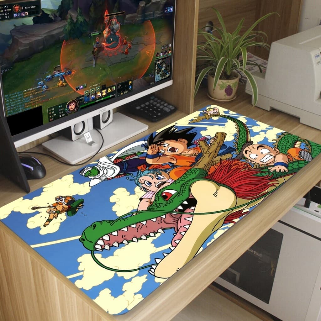 Mouse pad dbz dragon gamer Antiderrapante Grande diversas estampas 70x35 cm borda costurada