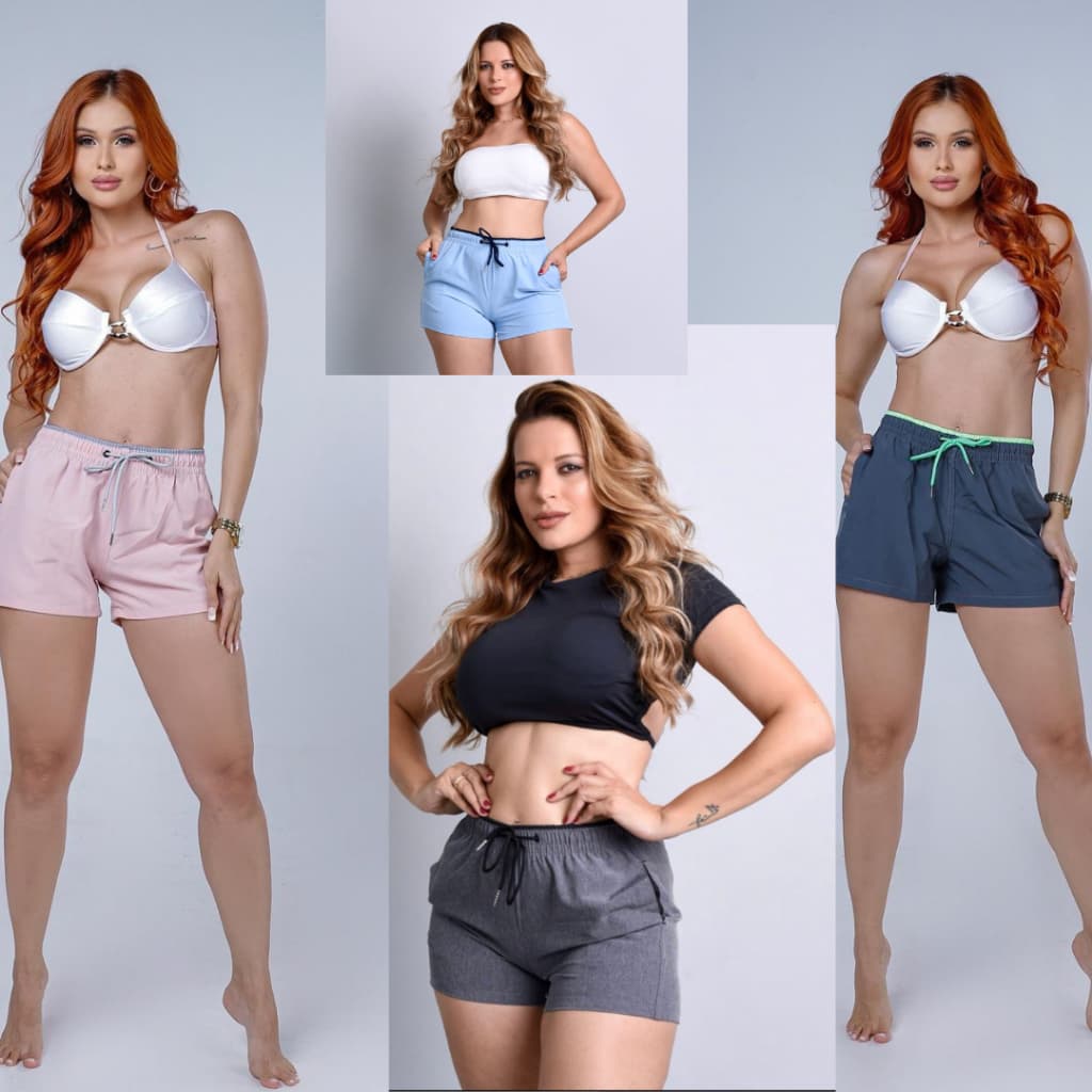 Short Feminino Tecido Liso Perfeito para Praia Piscina e Dia a Dia e Diversas Ocasiões  SANJUANSTYLE