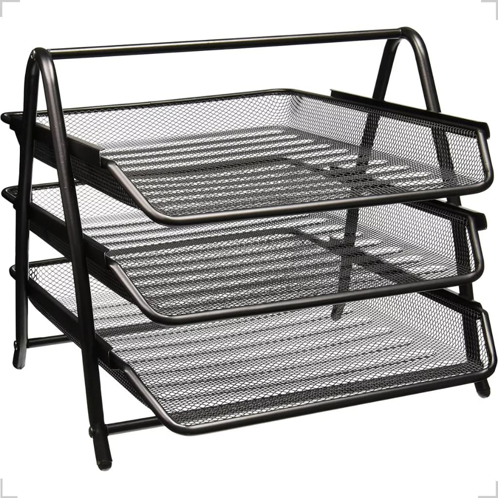 Organizador Mesa Escritório Bandeja Documento Papel A4 Metal