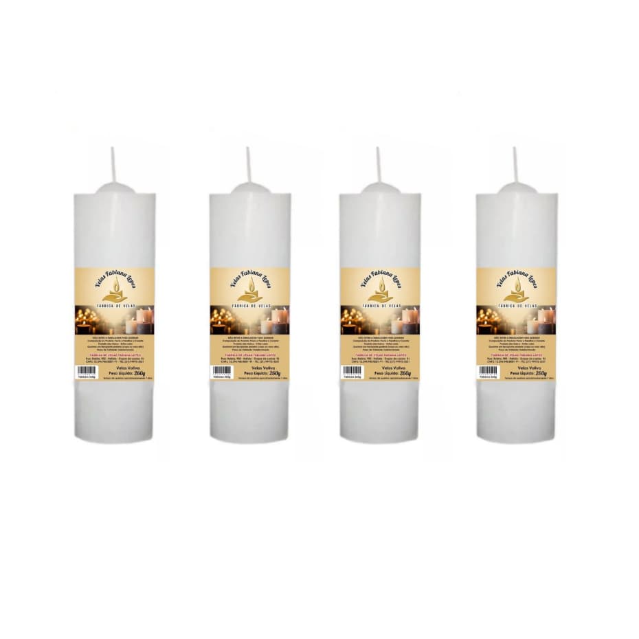 Kit 10 Velas Votiva 200g 7 Dias Parafina Pura Branca Preço De Fábrica