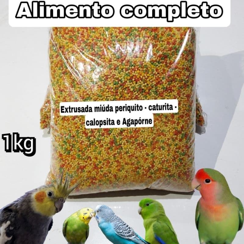 Extrusada MIUDA  (1Kg) para Periquito - Calopsita - Caturita - Agapórne