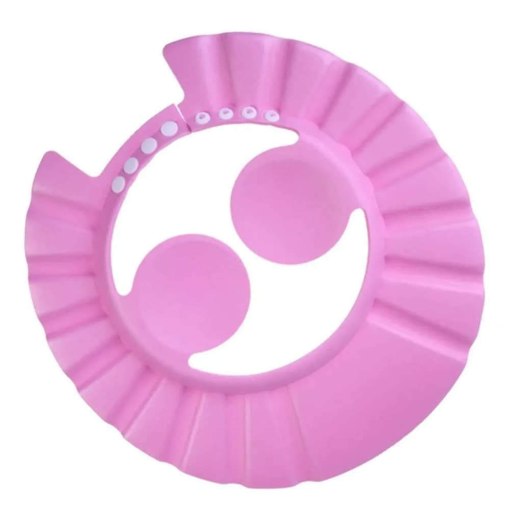 Chapéu De Banho ROSA Ajustável Viseira Touca Protetora Olhos Infantil Bebe Protege Ouvidos Anti Shampoo