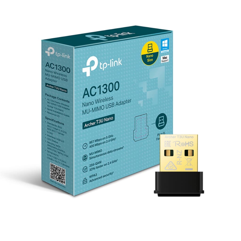 Adaptador Wi-fi Ac1300 Archer T3u Nano Usb Tp-link Mu-mimo