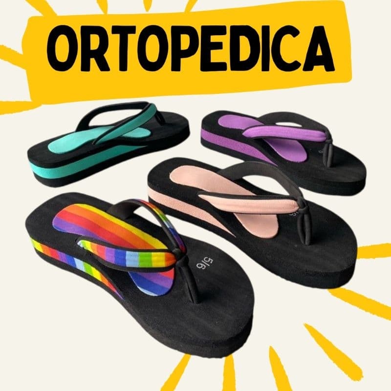 Sandália ortopédica feminino de borracha antiderrapante para fascite plantar