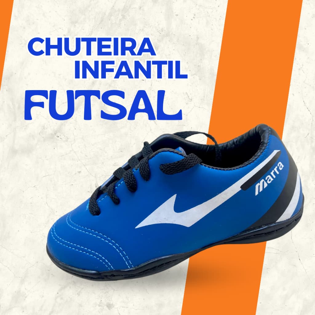 Chuteira INFANTIL FUTSAL Sem Trava ENVIO IMEDIATO👍🏼 Resistente Leve Barata Confortável Tênis Criança