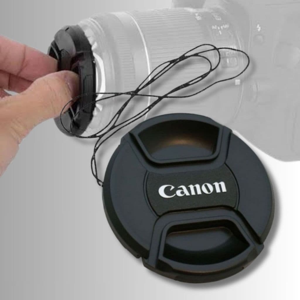 Tampinha Canon Frontal Lente Ø49mm Ø52mm Ø55mm Ø58mm Ø77mm - Tampa Câmeras Canon