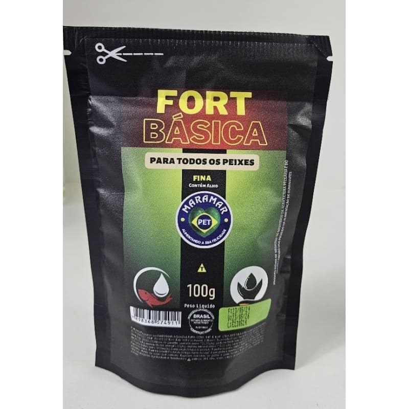 Ração Maramar Fort Básica 100gr Grãos \Fino Para Peixes