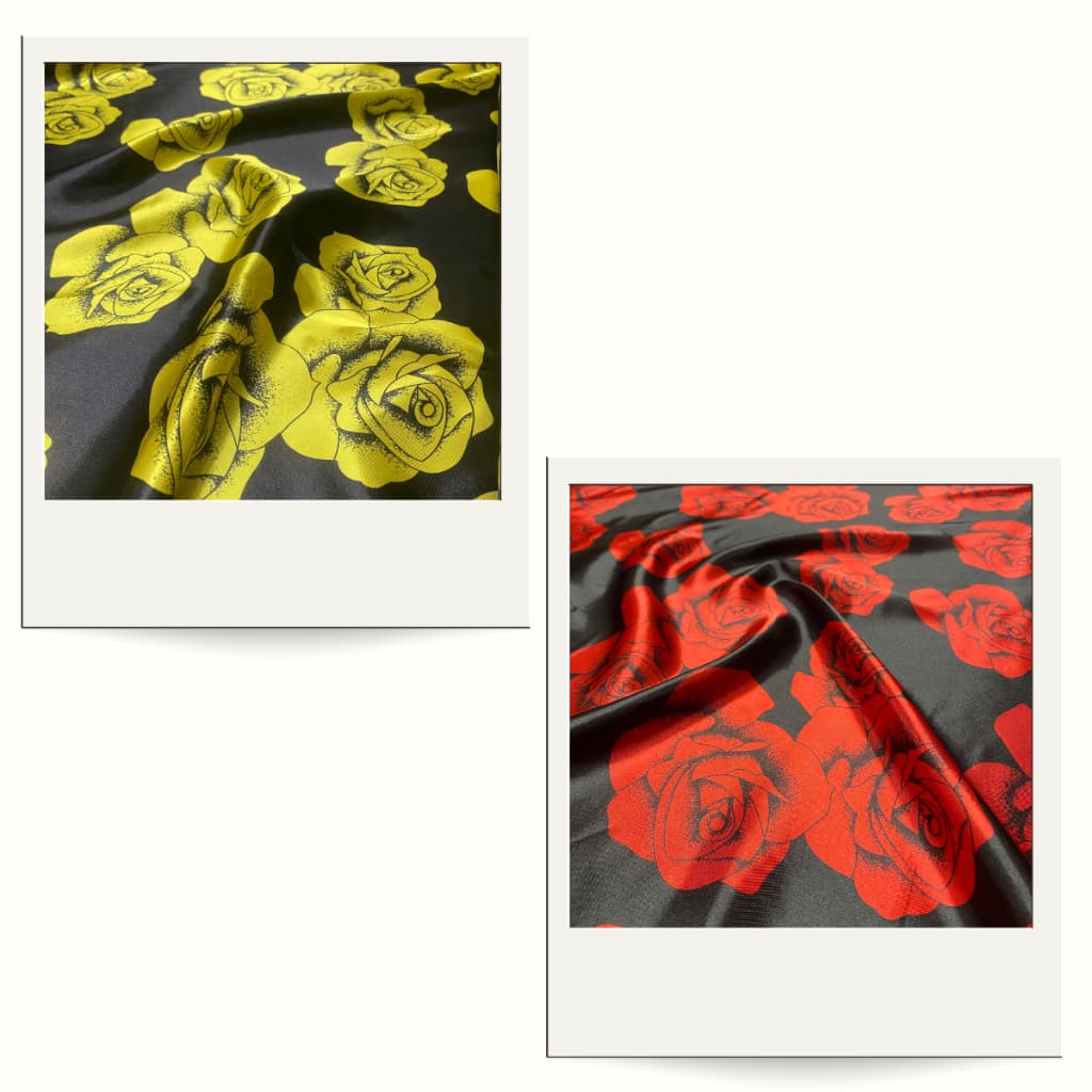 Tecido Cetim Estampado Flor Cigana Rosas 1,40m Para Saias Ciaganas