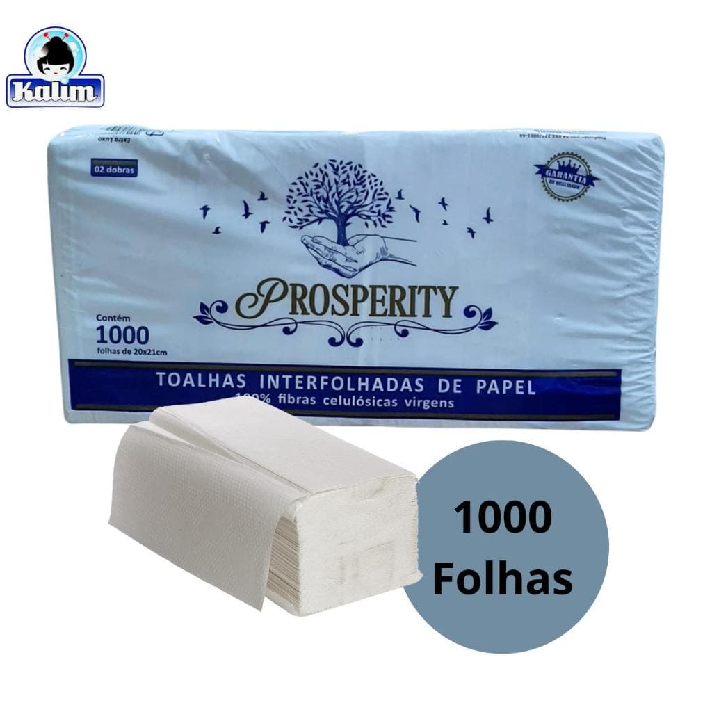 Papel Toalha Interfolha branco Para Secar As Mãos Banheiro mil (1000) Folhas ou 500 gramas Interfolhado
