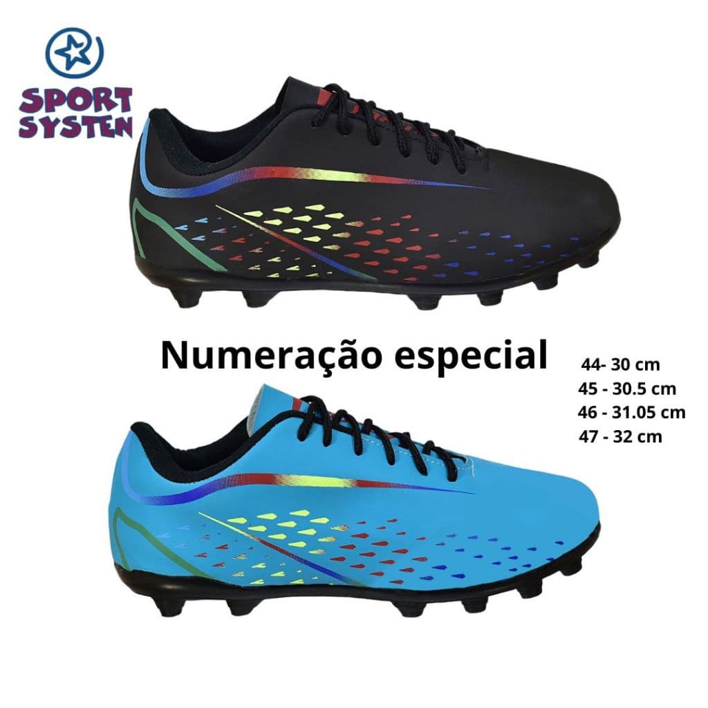 Chuteira de Trava  44-45-46-47 Campo Solado Costurado Tamanho especial