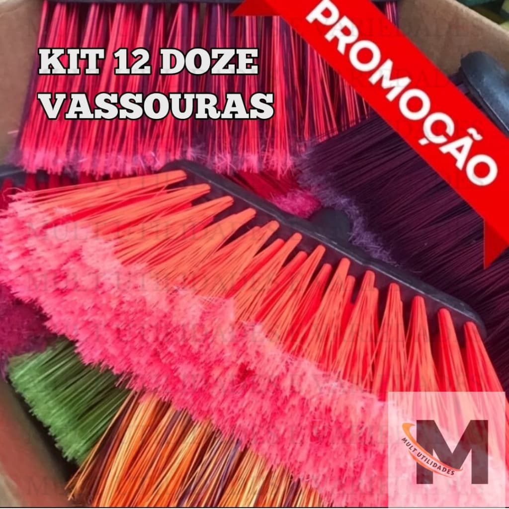 KIT 12 VASSOURAS vassoura light sem capa sem cabo condor