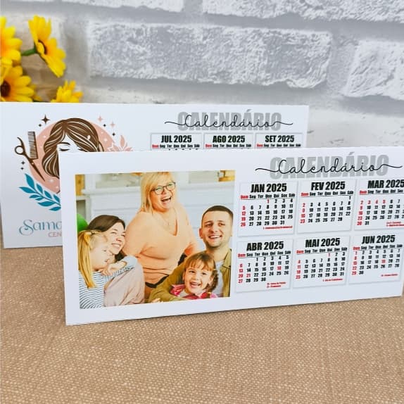 Calendário de Mesa com Logo ou Foto Calendário 2025