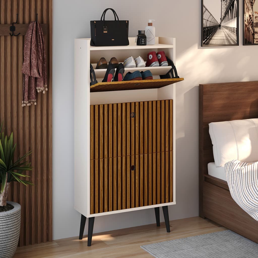 Sapateira Vertical 3 Gavetas Organizadora Calçados Retrô Sapateira Fechada Grande Compacta