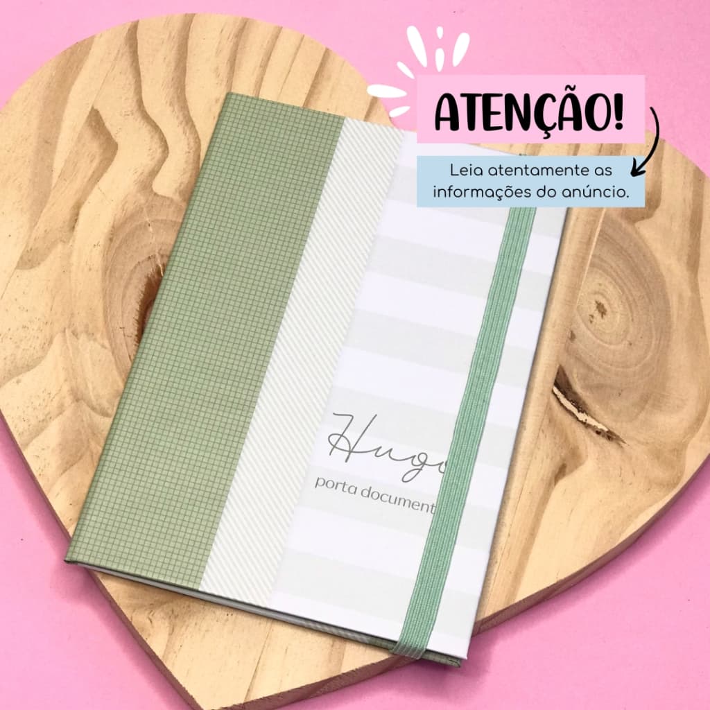 Porta Documentos Personalizado Com Nome - Menino