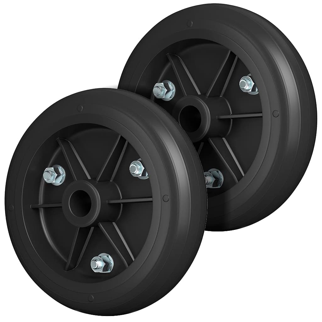 Kit 2 Rodas PVC 9 Polegadas P/ Carrinho Diâmetro Furo 7/8 Suporta 165kg