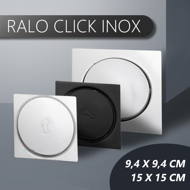 Ralo Click Inteligente 9,4x9,4 cm/10x10 cm/15x15 cm Cromado Preto Dourado Inox Piso Banheiro Quadrado