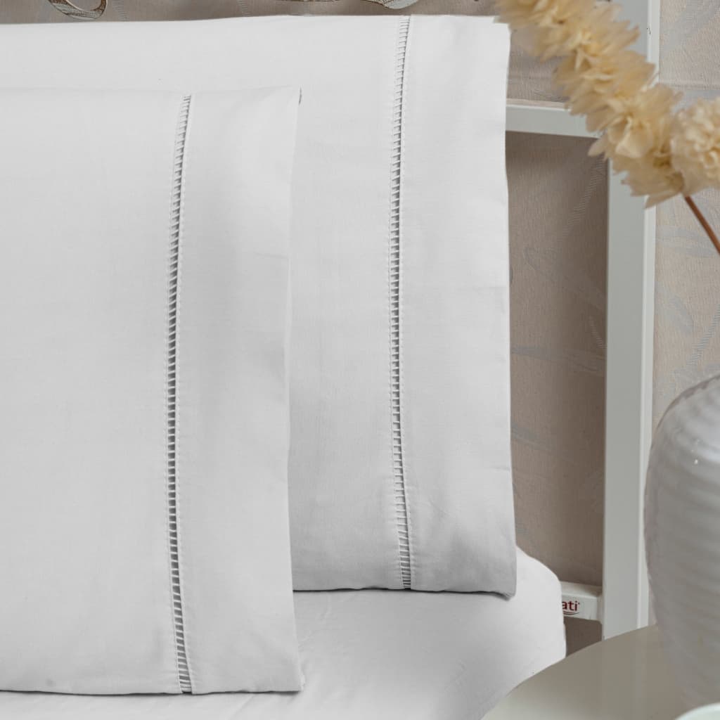 Kit 2 Fronhas Avulsas 100% Algodão 400 Fios Ponto Palito