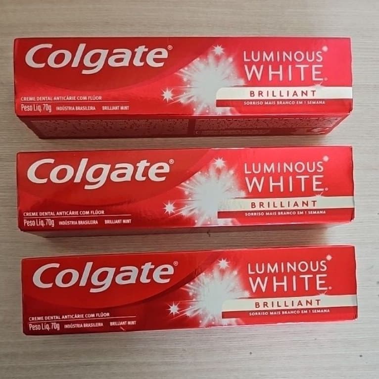 Kit c/ 3 unidades Creme Dental Colgate Luminous 70g