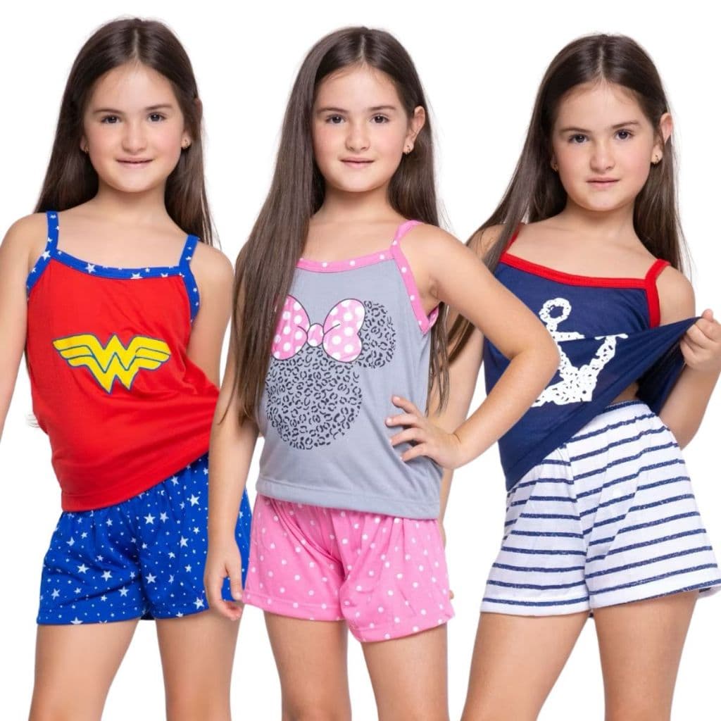 Baby Doll Infantil Alcinha Estampado / Roupa de Dormir / Pijama Infantil