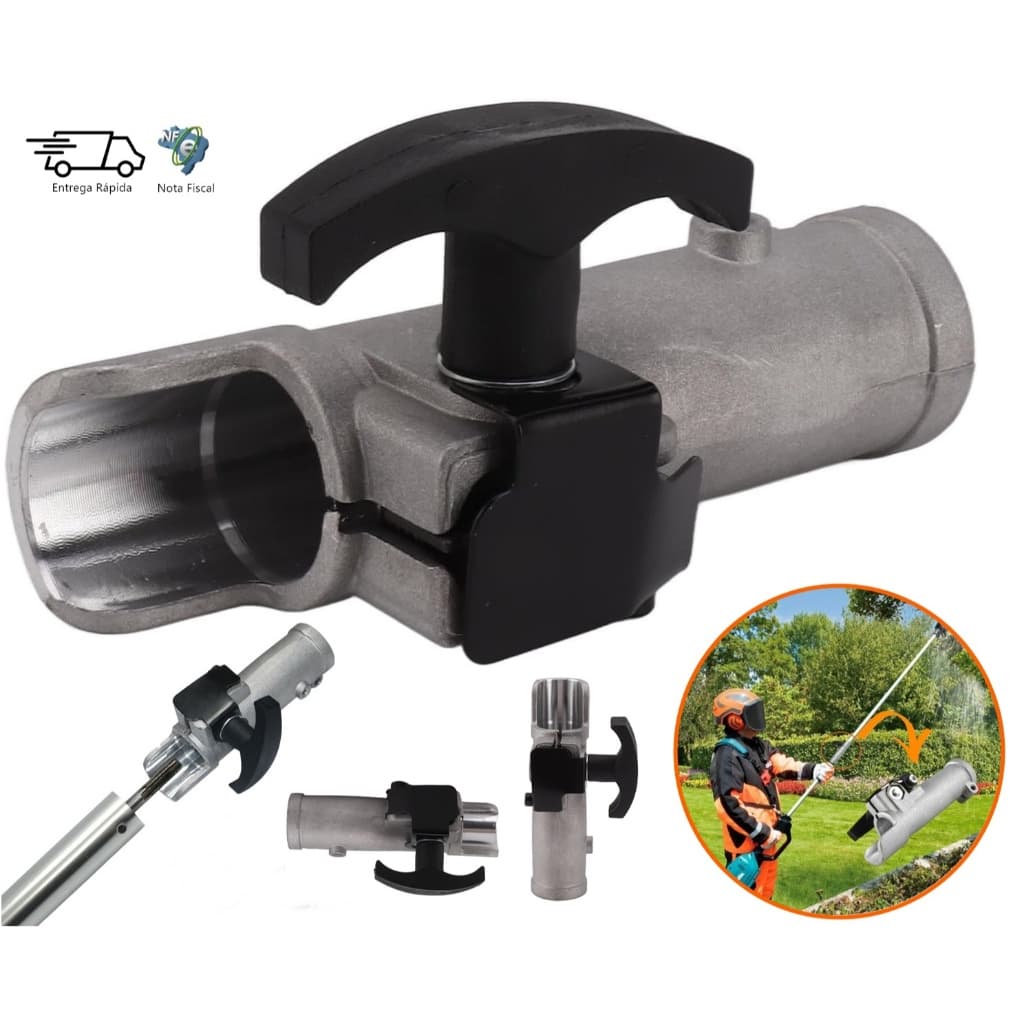 Conector Junção Acoplamento Roçadeiras Cabo Bipartido 26mm/28mm - 9 Estrias