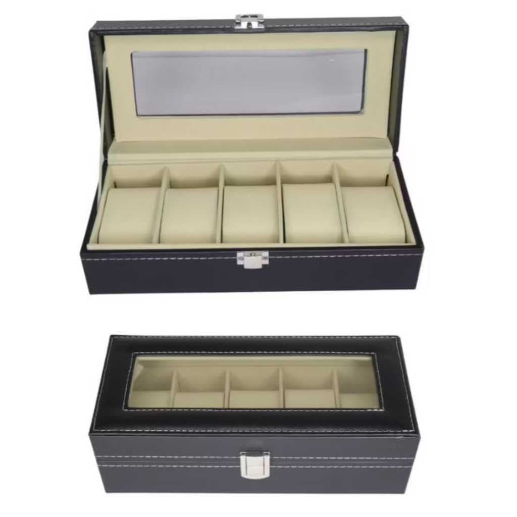 Porta Relógio De 5 Lugares Caixa Estilizada Organizadora