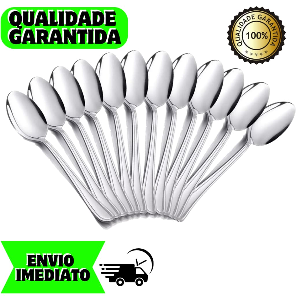 Jogo Colher de mesa sopa Kit com 6, 12, 18 e 24 peças em aço inox talher