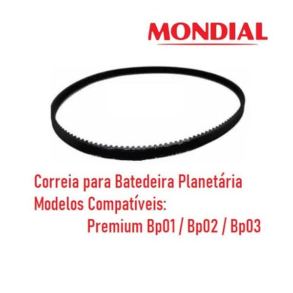 CORREIA DENTADA P/ BATEDEIRA PLANETÁRIA MONDIAL PREMIUM Bp01 / Bp02 / Bp03