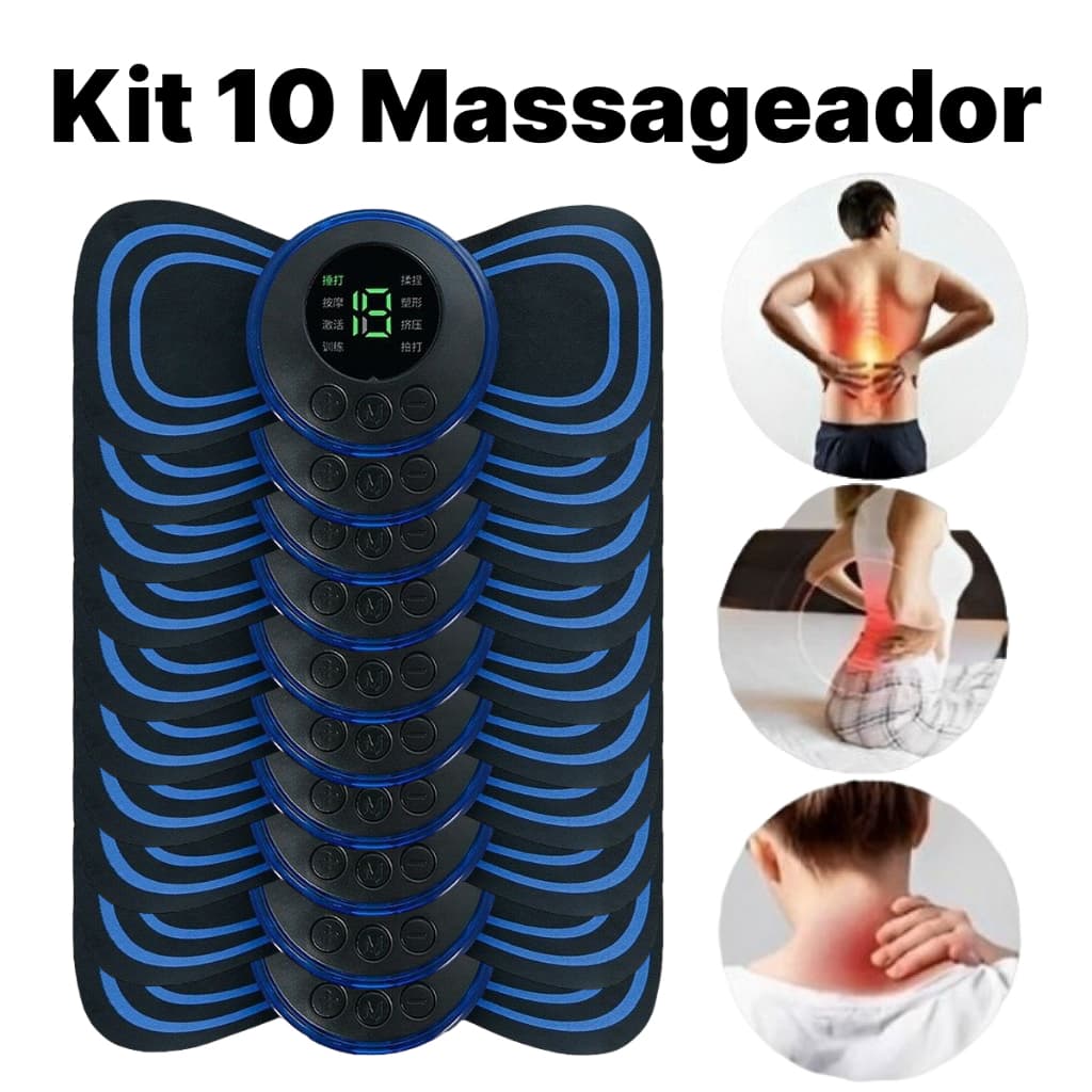 Kit 10 Mini Massageador Relaxante Muscular Portátil Elétrico Recarregável