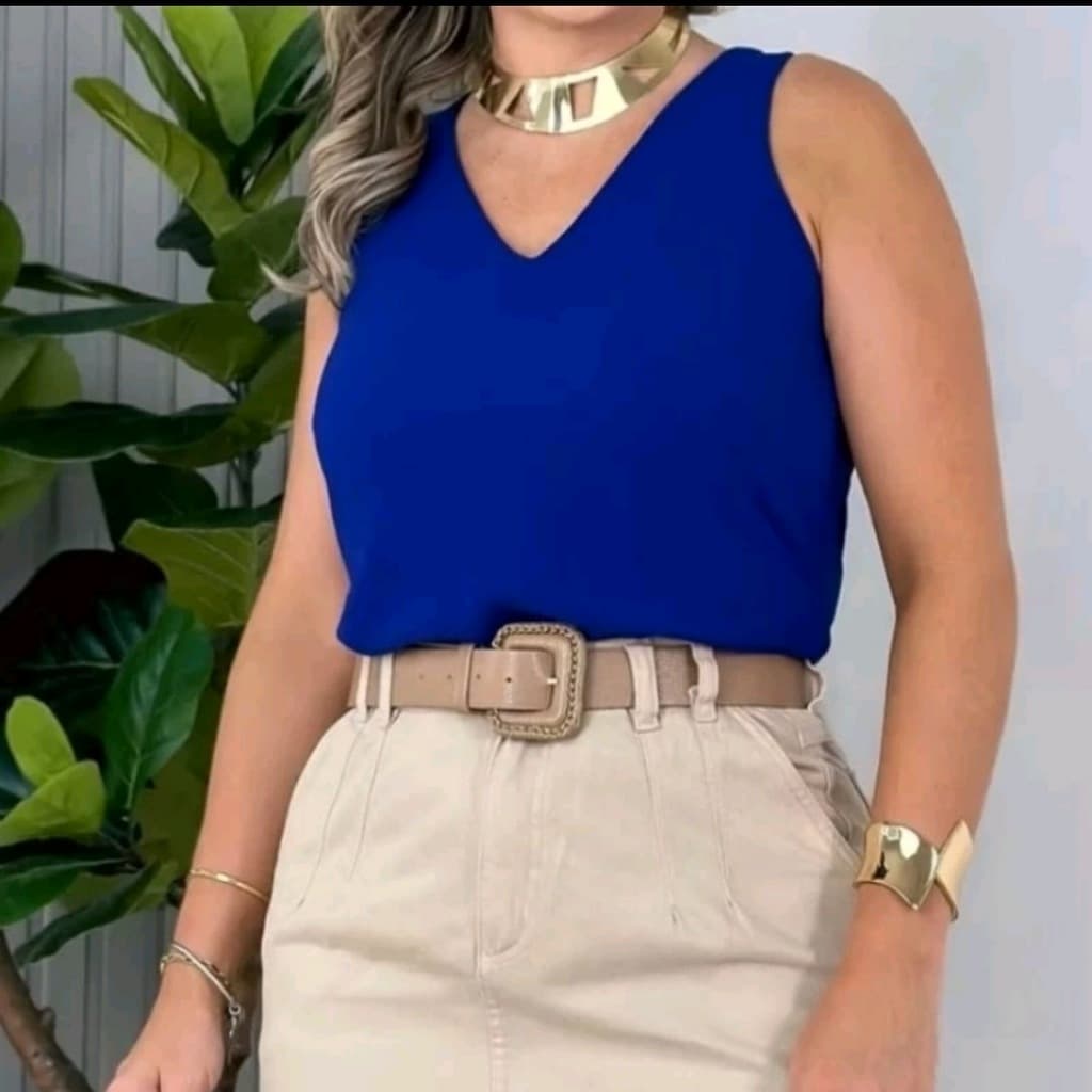 Blusa Regata Feminina ALÇA LARGA Grossa Basica REGATA Duna