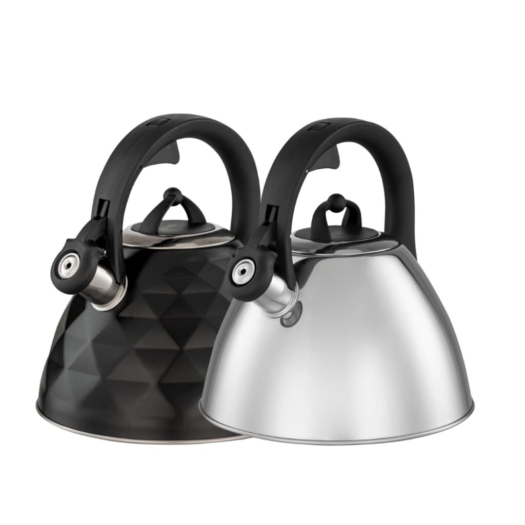 Chaleira de Inox com Apito Brinox 3 L Black Diamond e Jasmin com Indução