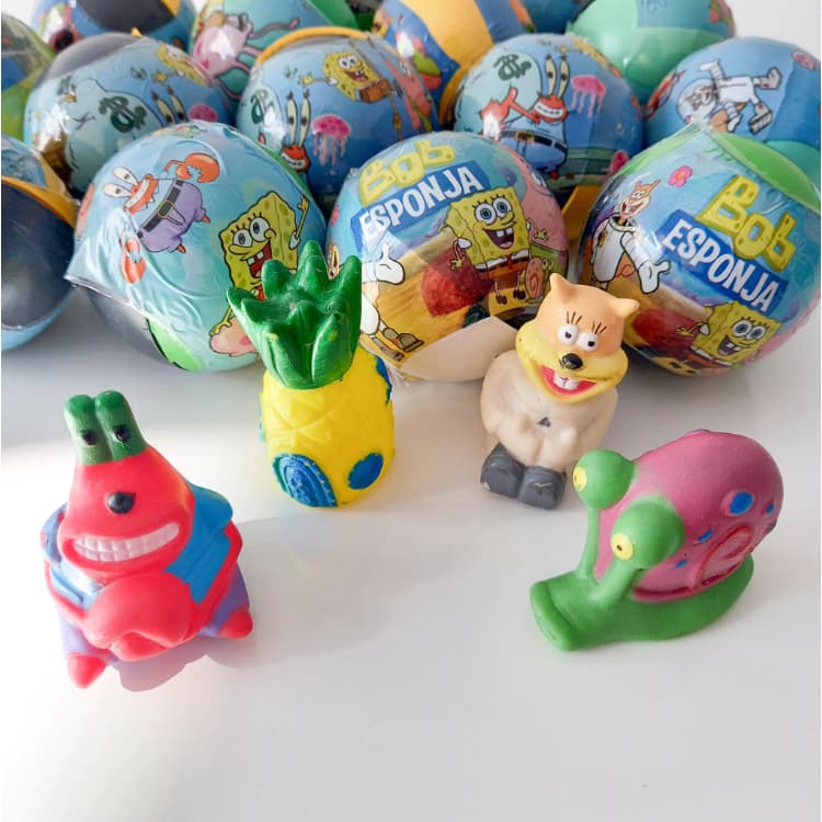 10/20/30/40 Capsula Bob Esponja Surpresa 2pol Infantil - Capsulas Envelopada - Festas