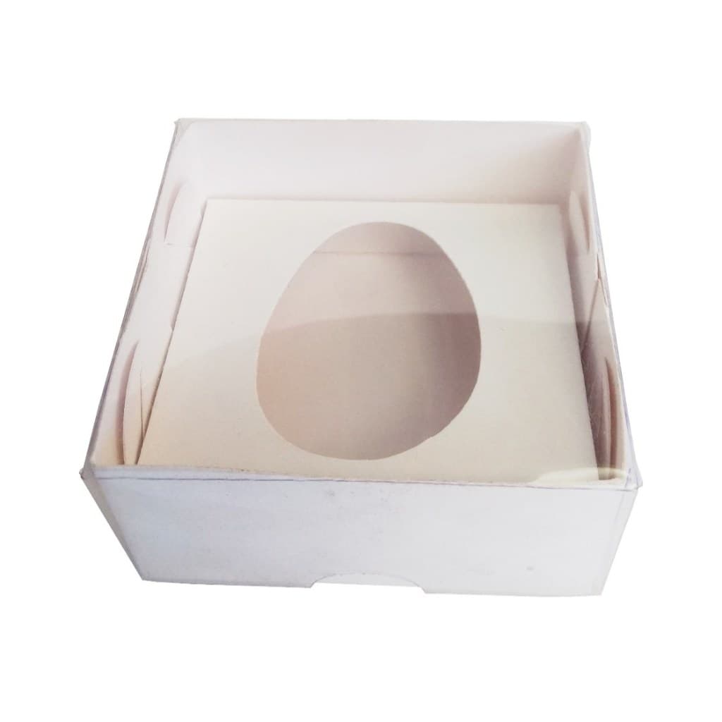 Caixa para Ovo de Colher 50gr 8x8x4 Tampa PET - Páscoa