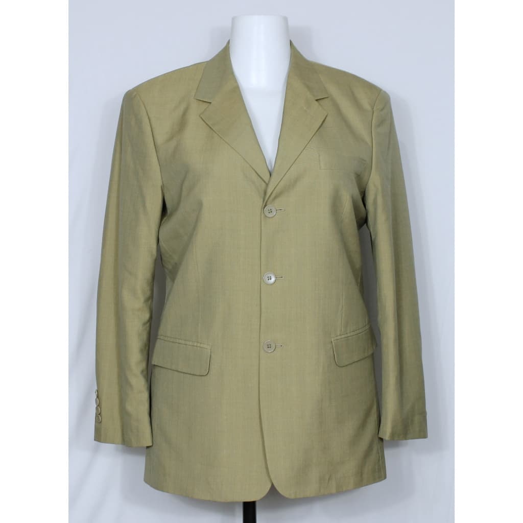 Conjunto terno social alfaiataria bege esverdeado vintage CGC - raridade - Veste M - Ref. 2631 (brechó)