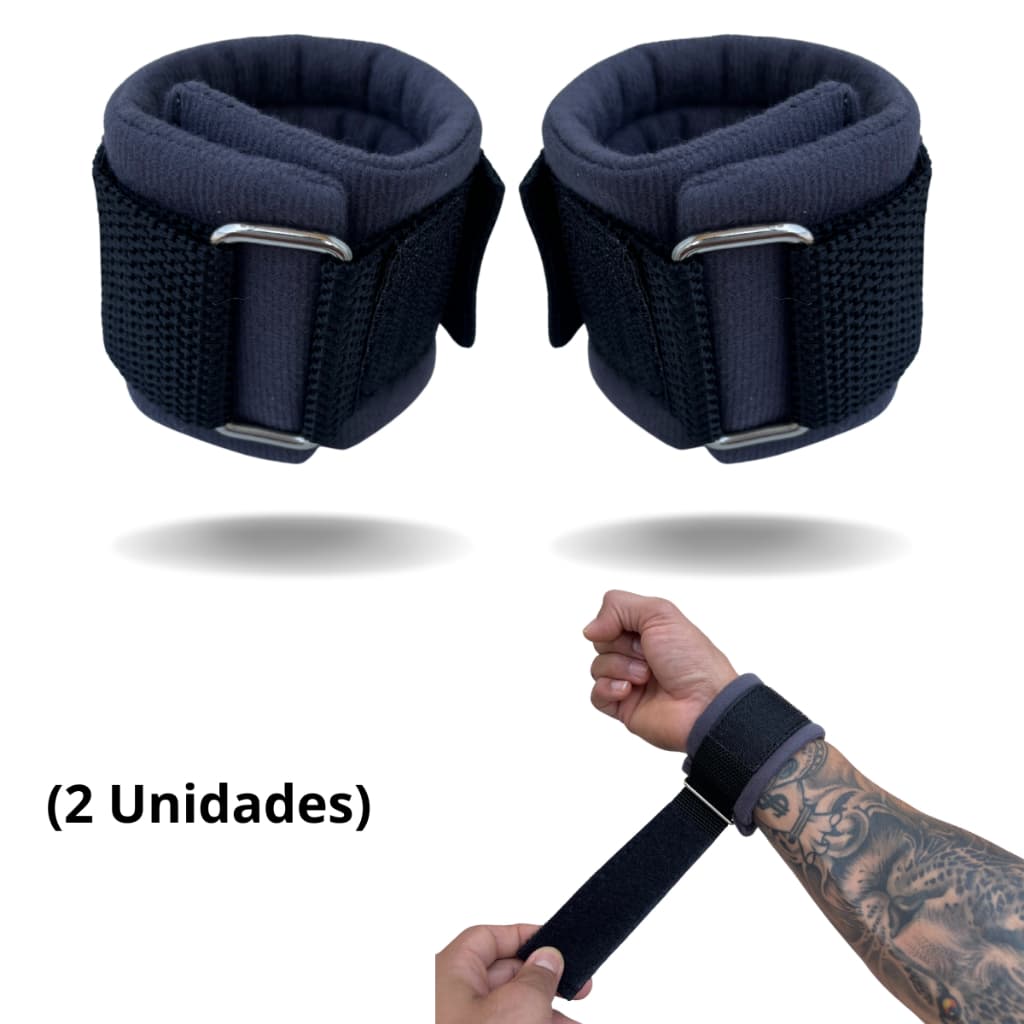 Par Munhequeira Crossfit Protetor Punho Treino Musculação Cinza